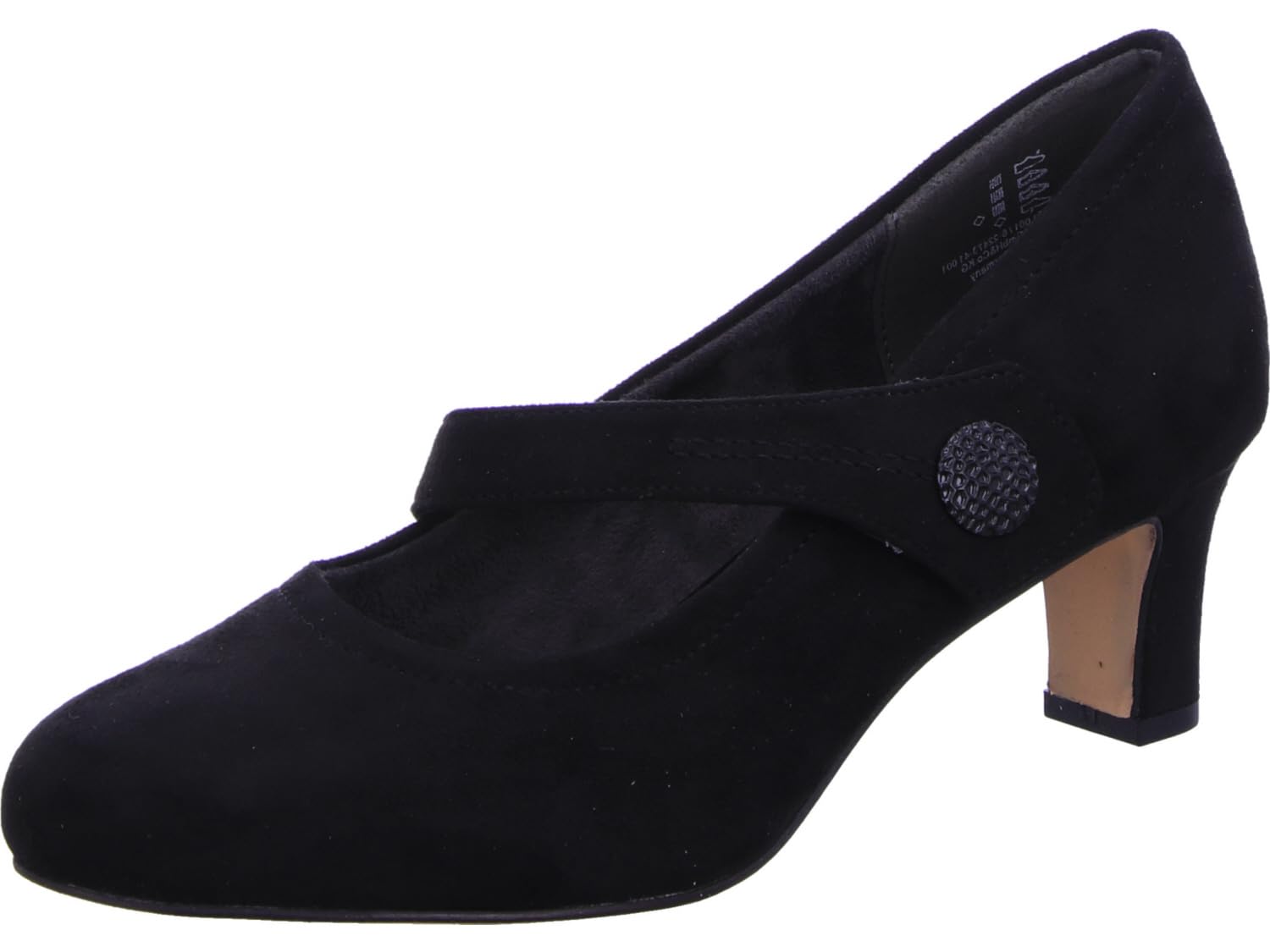 Jana Women’s Pumps with Strap with Velcro Vegan, Black, 6,5 UK
