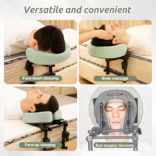 Image of Massage Headrest for Bed, Head Holder & Face Cradle with Face Down Pillow