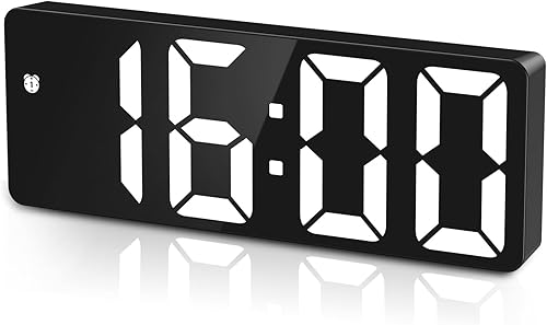 Reloj digital para durmientes pesados, despertador LED para dormitorios, reloj de escritorio electrónico con pantalla de temperatura, brillo