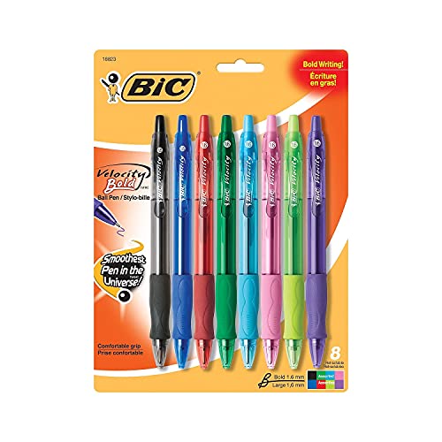 Image of BIC Velocity Bold Fashion Ink Ball Pen - Pack of 8