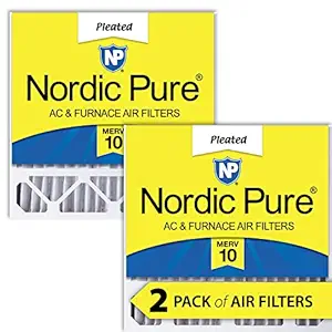 Nordic Pure 20x20x5 (4-3/8 Actual Depth) MERV 10 Honeywell Replacement Pleated AC Furnace Air Filter, Box of 2