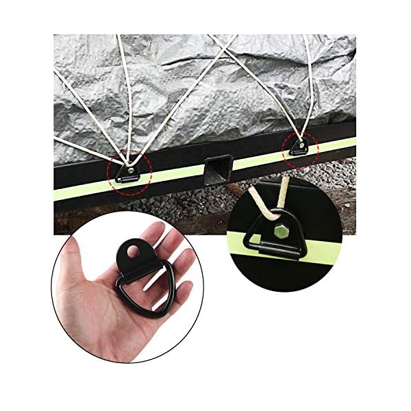 Zurröse V Aufbauring Ring, Haken Zurring Zurrmulden Gurthalter, 450 kg Klappbar Ringe Haken Schwerlast Aufbauzurrösen… – Bild 6