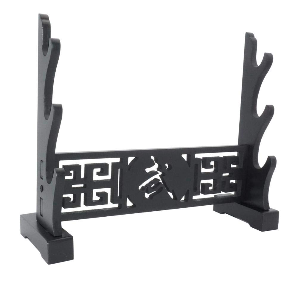 RybdaFDc Sword Holder Rack Stand Horizontal Display Samurai Katana Wakizashi Classical Hollow Out Pattern wu1-3 Tiers Black(3Tier)