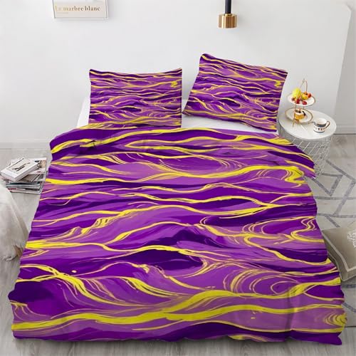 Funda Nórdica Cama 105 cm Microfibra Juego de Ropa de Cama 3 Piezas Funda de edredón 180x220 cm con Funda de Almohada 50x75 cm PúRpura