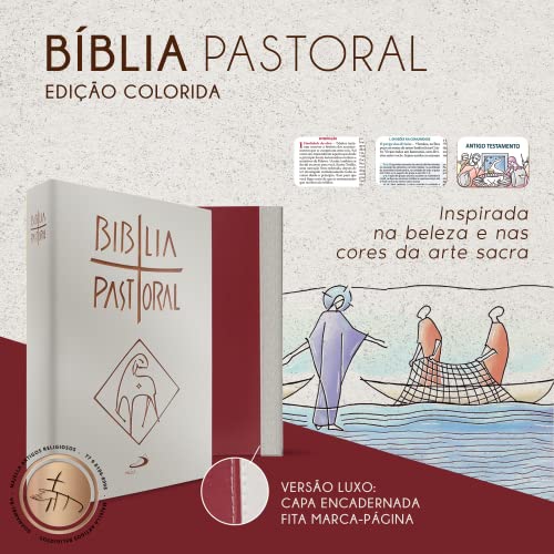 Bíblia Pastoral - Colorida: Média Luxo