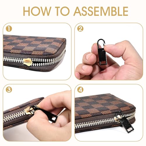 8 PCS Zipper Handle Mend Fixer Tab Metal Zipper Pull Replacement for Luggage Clothing Jackets Boots (Black+Grey+Silver+Gold) - Thumbnail 5