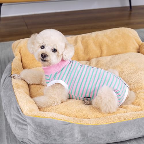 Image of 2 Packs Pet Dog Recovery Onesie Suit for Dogs Cats After Surgery,Dog Abdominal Wounds Bandages Cone E-Collar Alternative. (Grey, M)