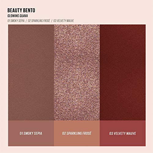 Kaja Beauty Bento Collection - Bouncy Eyeshadow Trio | Deep Rose Tones, Travel Size, 07 Glowing Guava, 2019 Allure Best Of Beauty Award, 0.03 Oz #TOP2