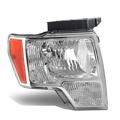 DNA Motoring OEM-HL-0011-R Chrome Factory Style Passenger Side Headlight Replacement For 09-14 F150
