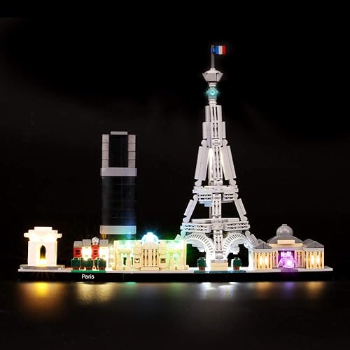 BRIKSMAX Kit de iluminación LED para arquitectura Colección Paris Skyline - Compatible con el modelo de bloques de construcción Lego 21044 - No