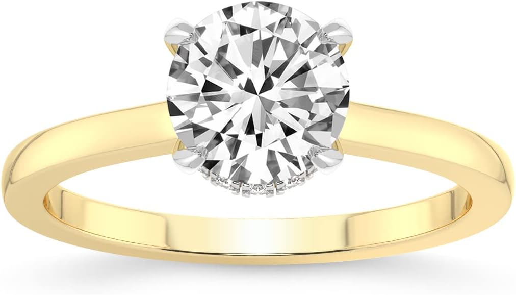FRIENDLY DIAMONDS Lab Grown Diamond Ring For Women IGI Certified | 1-5 Carat Mystic Secret Halo Diamond Engagement Ring | 14K Or 18K White, Yellow Or Rose Gold | FG-VS Quality