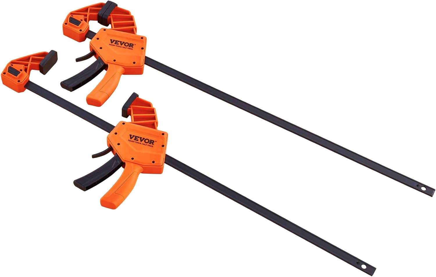 VEVOR Bar Clamps for Woodworking, 2-Pack 24" One-Handed Clamp/Spreader, Quick-Change F Clamp with 300 lbs Load Limit, High-strength Plastic and Carbon Steel, Wood Clamps for Woodworking Metal Working