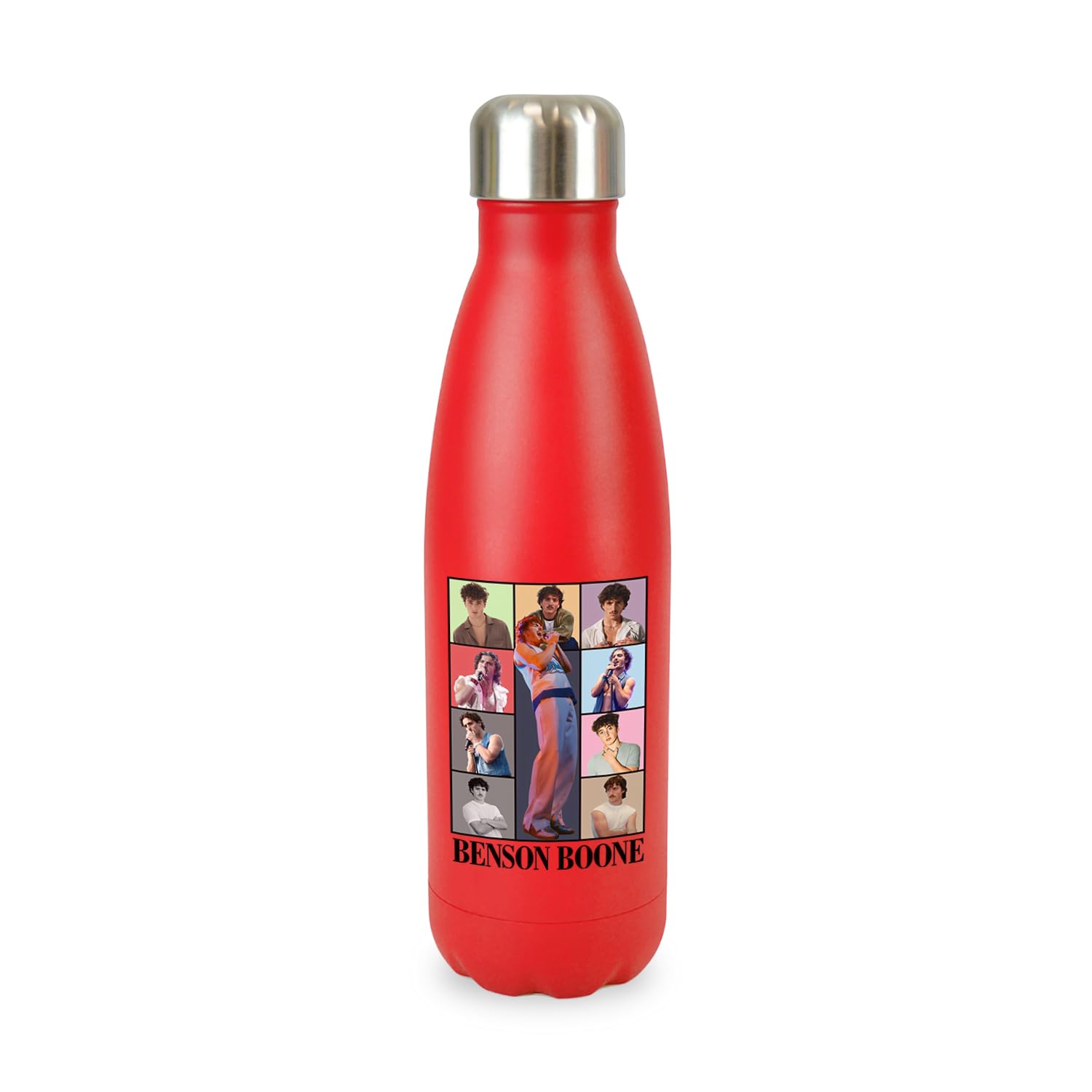 New Spirit Original Red Boxes Design Benson Boone, Screw Top Lid Stainless Steel Water Bottle Drinks Cup Water Bottle Refill Cute Fun Explore Travel