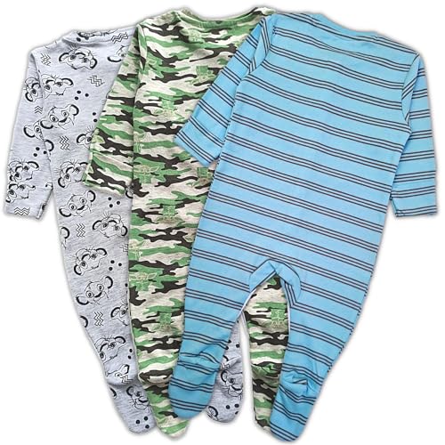 Image of TuddyBuddy 100% Cotton Multi Color Zipper Romper Sleepsuit /Romper /Jumpsuit for Baby Boy & Baby Girl