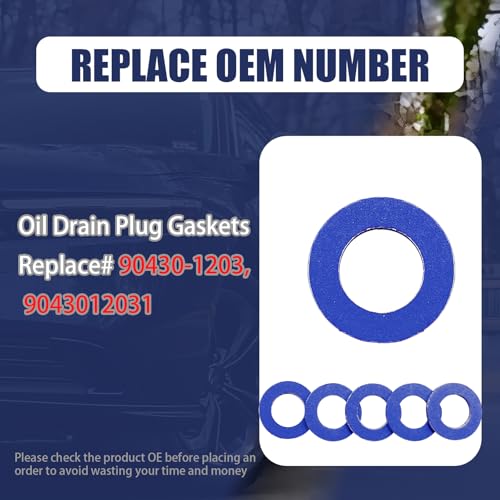 Image of 15PCS Oil Drain Plug Gasket, Compatiblr with Prius Tundra Sienna Highlander Avalon Camry Corolla Tacoma 4Runner RAV4, 12mm Aluminum Crush Washer Replaces 9043012031