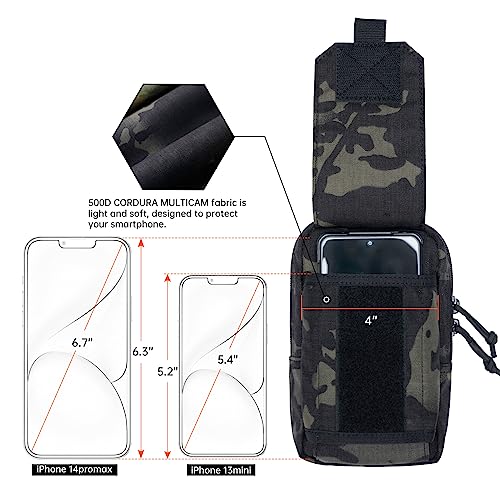 EXCELLENT ELITE SPANKER Tactical Molle Pouch Molle Phone Pouch EDC Utility Belt Pouch Phone Holder Bag For Sports Fishing Camping(MCB) - Image 3