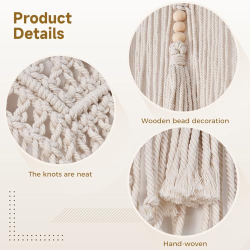 Cenefa de macramé de algodón premium tejida a mano para una ventana bohemia elegante 3