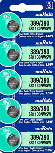 Murata 389/390 Battery Sr1130/W/Sw 1.55V Silver Oxide Watch Button Cell (5 Batteries) #TOP20