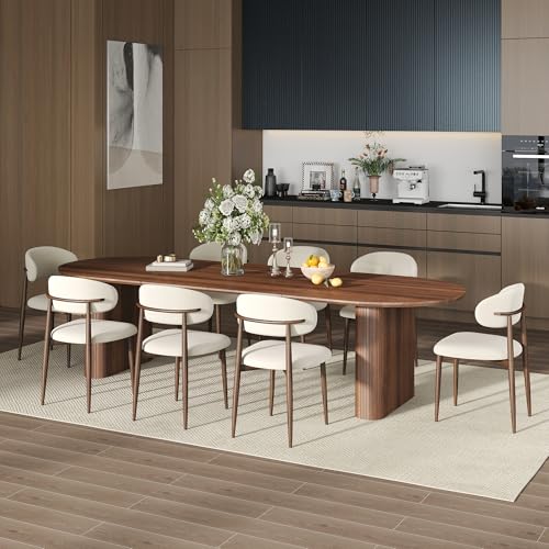 SIZOTA 59" to 91" Transformer Table with Fabric Metal Dining