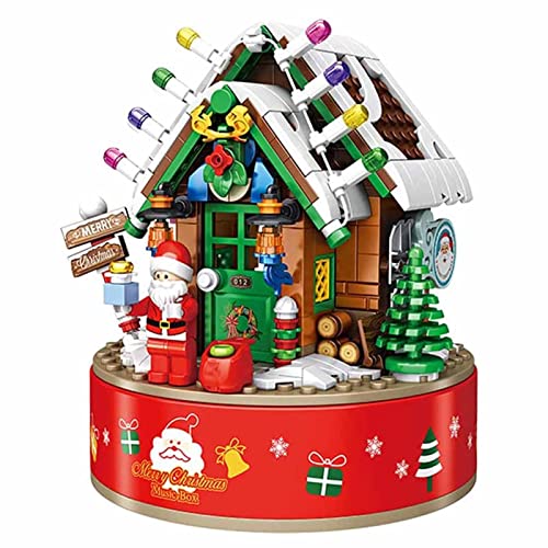 Weihnachtskabinen-Spieluhr Bausteine Bauset,502 Teile Klemmbausteine DIY Drehbare Modular Haus Architektur Modell,Für…
