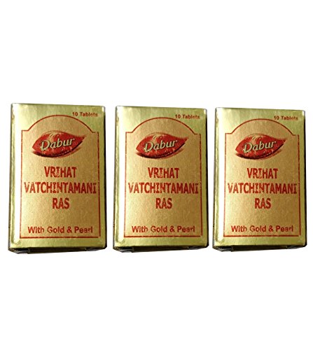 DABUR INDIA Vrihat Vat Chintamani Ras with Gold 3 Pack of 10 Tablets (B07D9NNNW2) Amazon Price History, Amazon Price Tracker