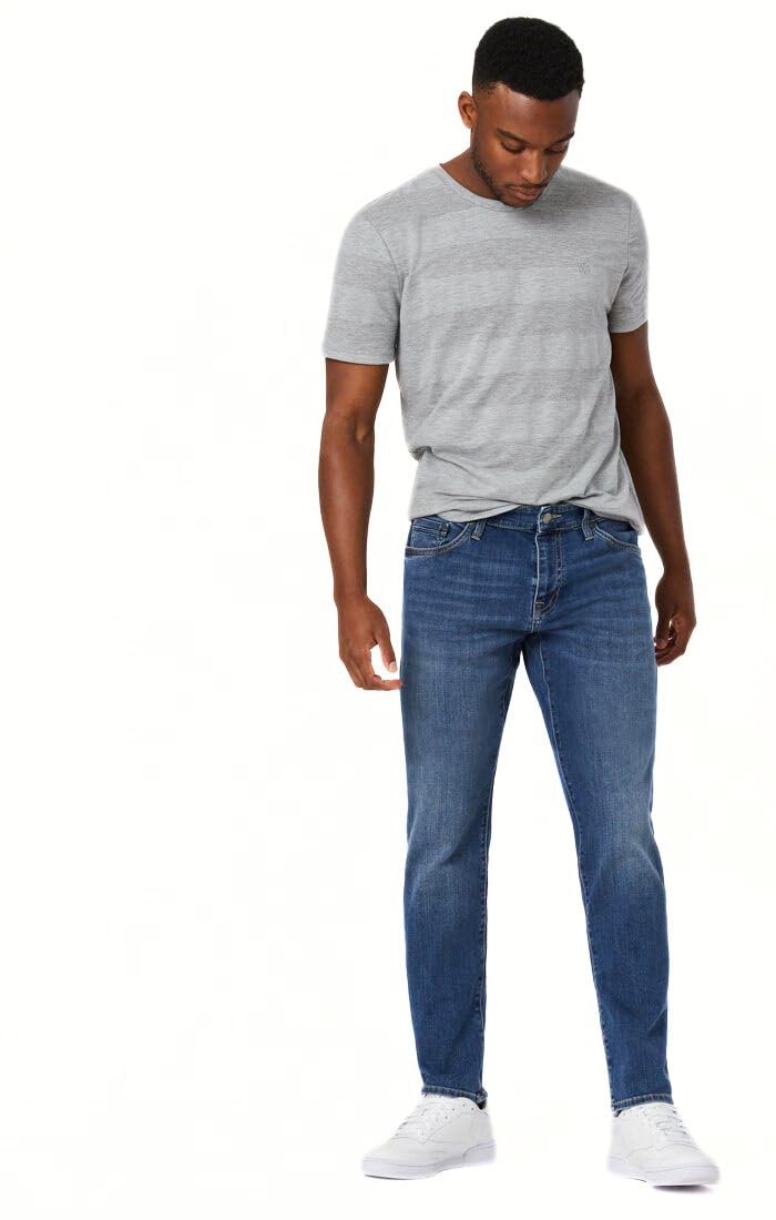 Jake Men's Regular Rise Slim Leg Jeans, Mid Foggy Williamsburg, 36 x 30