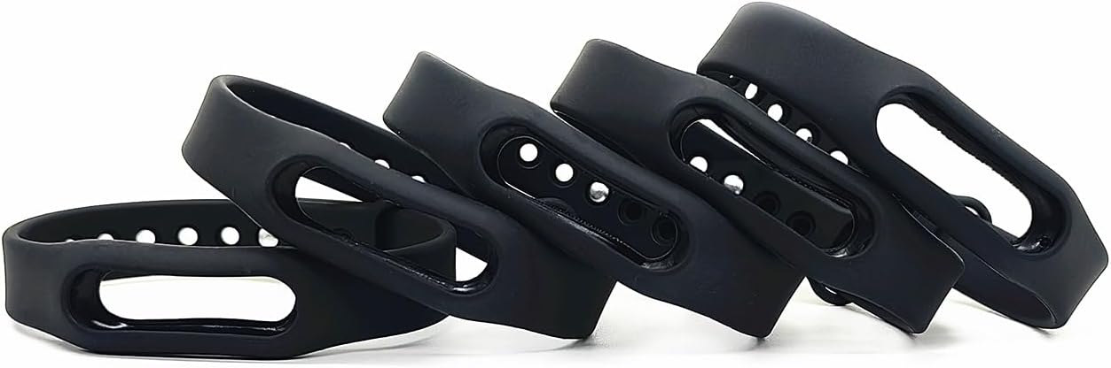 Colorsheng 5 Pieces Black Replacement Band Wristband Compatible with Mi1/1S Smart Bracelet Bands Watch Strap image 3