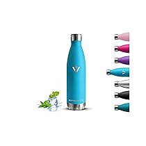 Borraccia Termica, Borraccia 500 ml, Senza BPA, Borraccie Acciaio Inox, Senza Perdite, Borracce 0,5 litri, Acciaio Inossidabile 18, 8, Bottiglie Metallo per Scuole, Campeggio, Uffici, Caffè, Viaggio