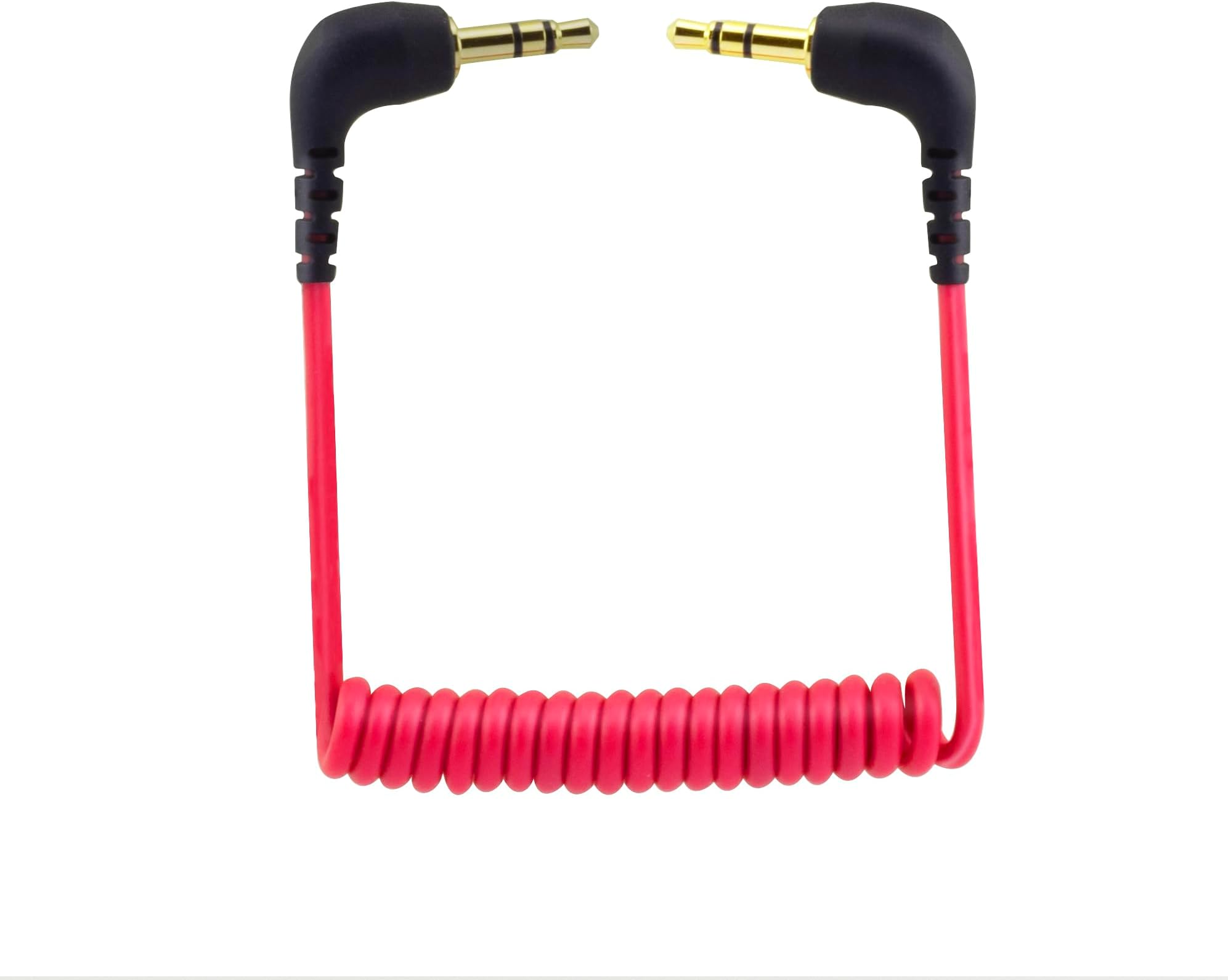 for DJI Mic Camera Audio Cable 3.5mm TRS, for DJI Mic 2 / Rode Wireless GO II/ME/PRO Microphone Dual 3.5mm TRS Male Coiled Right Angle Audio Cord Adapter