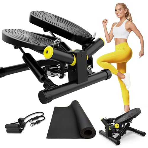 Image of ZIWWVY- Mini Twist Stepper, Stepper Machine with 330LBS Weight Capacity, Mini Stepper for Full Body Workout, Adjustable Step Height, Smooth and Quiet, Step Machine for Men Women