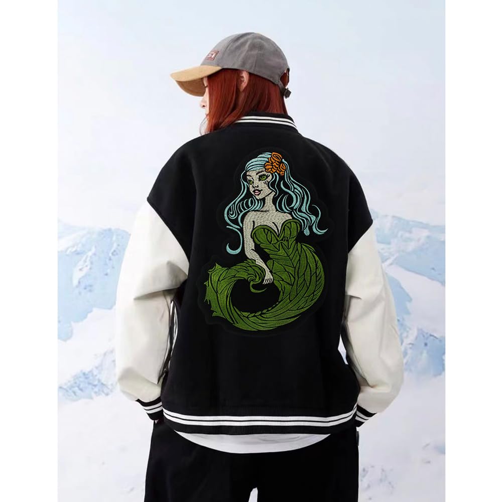 Patch Ricamata Sirena Da Stirare O Cucire | 5.7 X 9.8 Cm | Distintivo Per Abbigliamento, Giacca Jeans, Borsa, Zaino, T-Shirt | Accessorio Fai Da Te