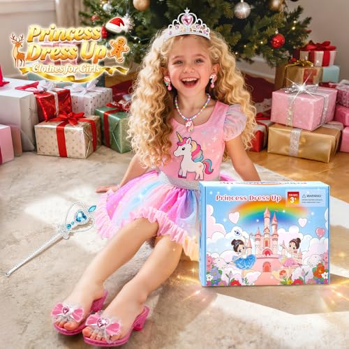 Vestido de princesa con zapatos y accesorios para niñas miniatura 2
