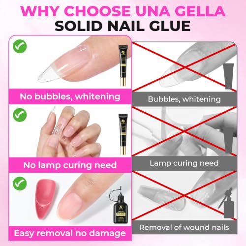 Image of UNA GELLA Air-Dry Press On Nail Glue and Remover Set for Press On Nails