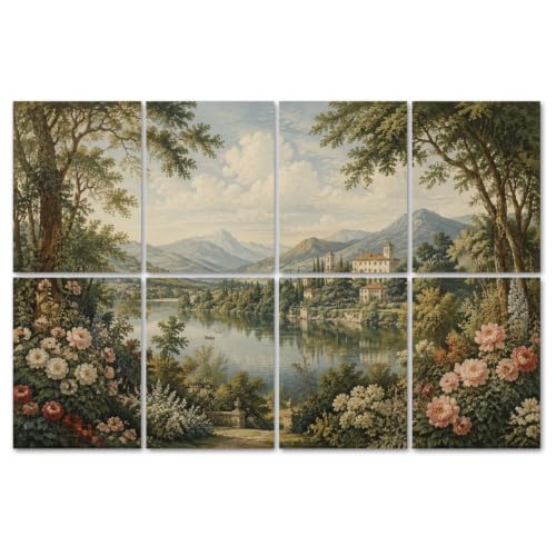8 Pack Paneles Acústicos de Arte Absorbentes de Sonido Paisaje Botánico Romántico para Pared 48"x32" miniatura 1