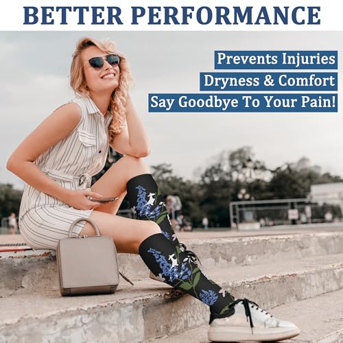 Image of FEYHAY Copper Compression Socks (3 Pairs) 15-20 mmHg Circulation is Best Athletic & Daily for Men & Women, Running, Climbing