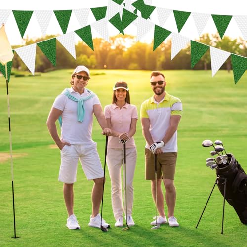 Image of Jetec 5 Pcs 49 ft Golf Party Decorations Pennant Banner Theme Triangle Flags Garland Bunting Banner for Fans Outdoor Indoor Home Sport Birthday Party Decorations Supplies