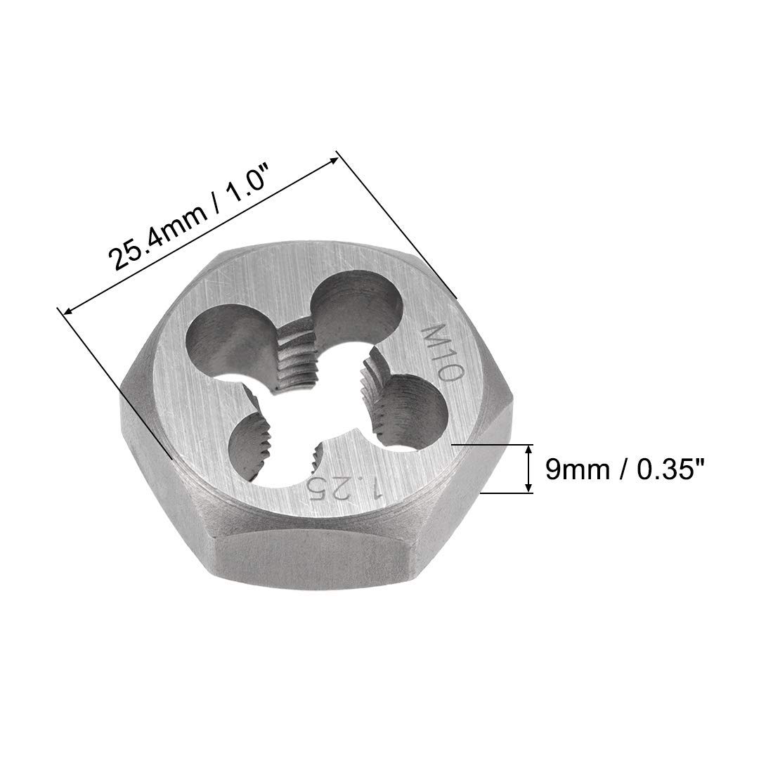 Filière Filetage Gauche M10 X 1.25 Sourcing Map - 2Pcs Alliage Acier | Pour Taraudage Métrique