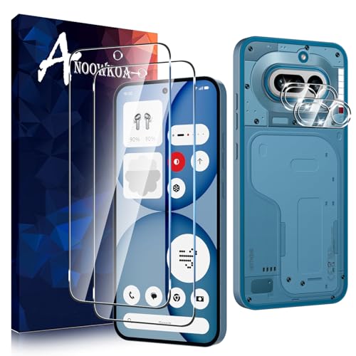 Anoowkoa 2 Piezas para Nothing Phone 4a/Nothing Phone (4a) Protector de Pantalla + 2 Piezas Protector de Lente de Cámara, protector de pantalla de vidrio templado, película protectora
