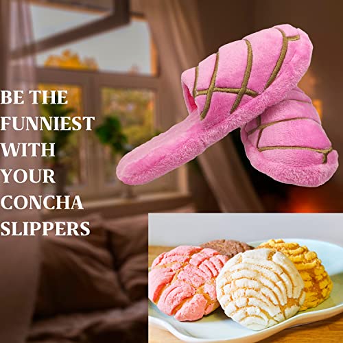 Mexican Pan dulce concha slippers - Funny Concha pantuflas slippers - Concha slippers for women - Mexican slippers with concha design - Pan dulce slippers - Bread slippers for women - Concha pantuflas for women - Mexican bread slippers3