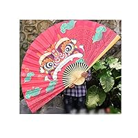 金色の獅子彫刻扇子 金色の獅子彫刻扇子