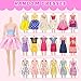 ZITA ELEMENT 101 Pcs Doll Clothes and Accessories Ramdom Style Gift Box Package, 5 Wedding Gowns 2 Fashion Dresses 2 Casual Outfit 2 Swimsuits 67 Accessories for 11.5 inch Doll Clothes for Age 3-10
