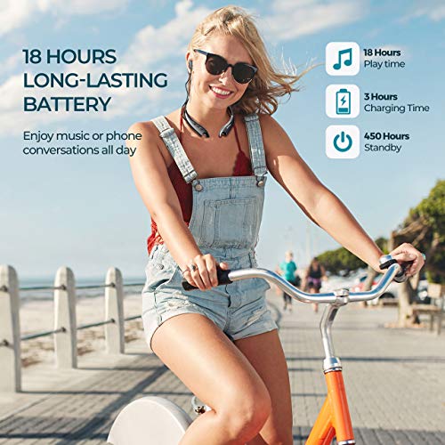 Mpow Jaws Gen5 Bluetooth Headphones 18H Playtime for Work from Home, V5.0 Wireless Neckband Headphones Online Teaching