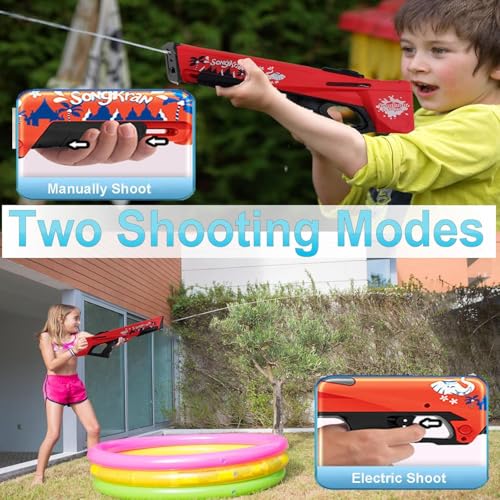 Image of Electric Dual-Mode Super Large Water Gun with Auto Water Suction & 550CC Power Battery- High-Power Blaster, 30-40 Feet Range, Leakproof, USB Rechargeable - Ultimate Water Battle Toy for Kids 3+