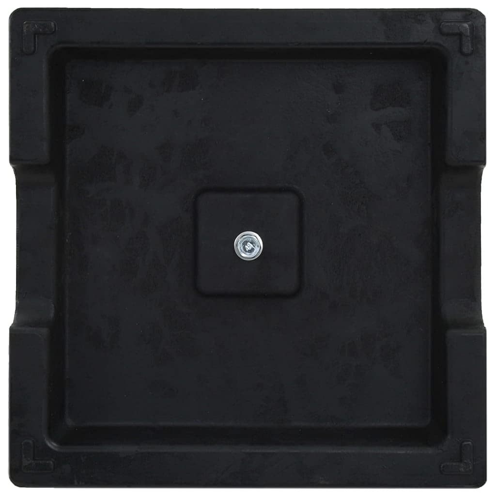 Base per ombrellone quadrata, 8 kg, in poliresina nera, con bullone di bloccaggio per tubo da 57 mm, inclusi due adattatori per aste da 38 e 48 mm, base per ombrellone resistente alle