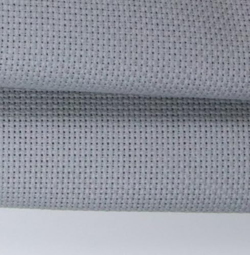 Image of KCS 59 inch x one Yard (93cmx149cm) 18 Count Cotton Aida Cloth Cross Stitch Fabric (Light Grey)
