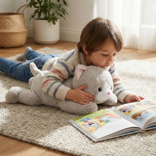 Image of WEIGEDU Weighted Cat Stuffed Animal Plush Toy, 20 Inches, 2.3 lbs