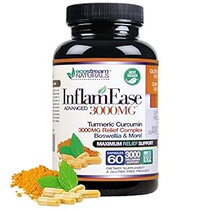 InflamEase, Day or Night Use – Gluten-Free, 60 Vegetarian Capsules (Packaging May Vary)