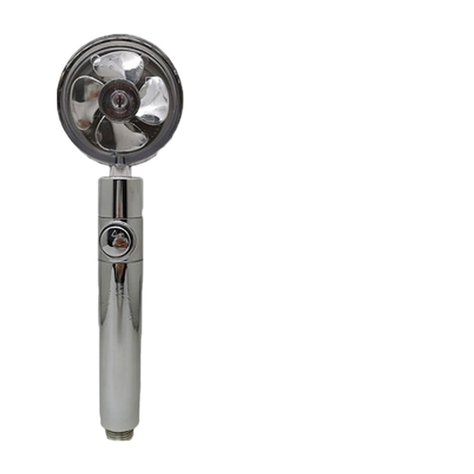 Shower Head Shower Head High-Pressure Handheld Turbo Fan Showerhead with 5 Filters Water Saving Spray Rainfall Bathroom Accessories(Silver)