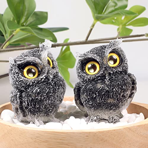 mookaitedecor Black Obsidian Crystal Owl Figurine Ornament Black Owl Gift for Men Women Cute Room Decor Reiki Healing Crystal Animal Gift - Image 4