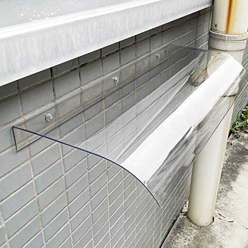 UV-beständiges Polycarbonat-Vordach für den Eingangsbereich, Terrasse, Veranda, Pavillon, wasserdicht, mit komplettem Zubehör (101,6 x 457,2 cm)